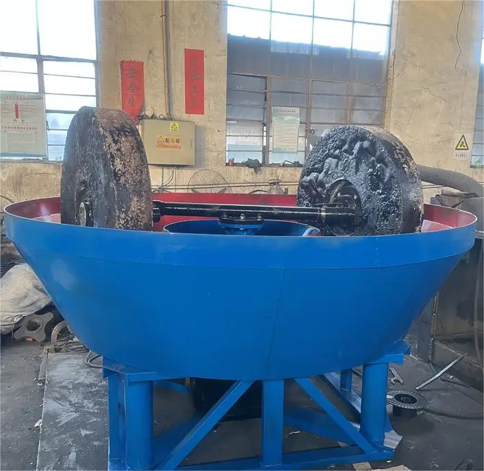 New Construction Wet Pan Mill Machine Gold Extraction Grinding Mill Core Components Engine Motor Bearing Gearbox Mining