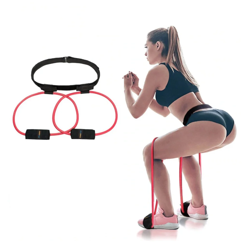 
Free Shipping Fitness Booty Set Resistance for Butt Legs Muscle Training Adjust Waist Belt Elastic Bands Pedal Exerciser Workout 