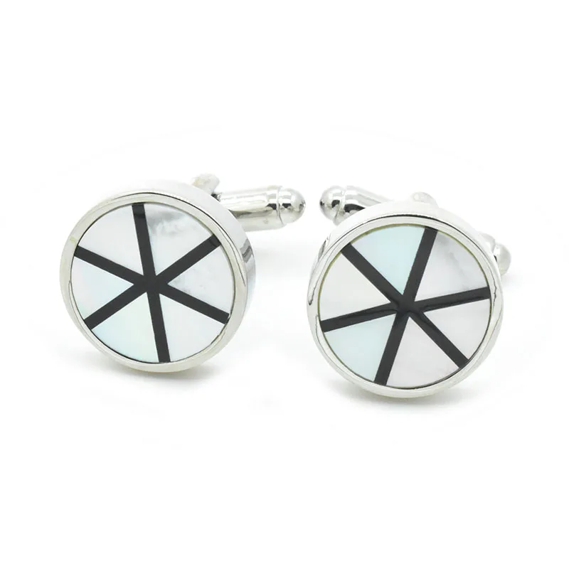 Wholesale Onyx Mother Pearl Shell Stone Premium Cufflinks Custom Mens Suit Shirt Fashion Accessory Wedding Tuxedo Trendy Jewelry