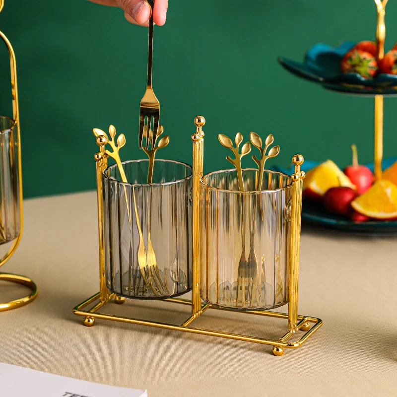 OSBORN light Luxury glass utensil storage holders & racks cutlery fork holder