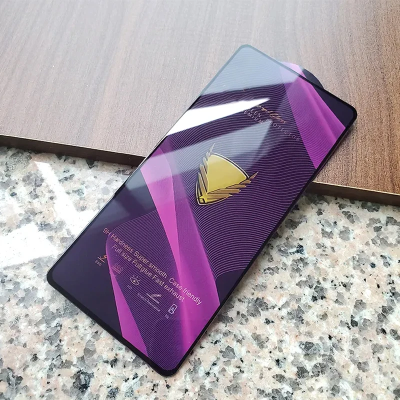 For Redmi Note 12 Pro Golden Armor Big Curved Tempered Glass Screen Protector Anti Blue Light Matte Tempered Glass