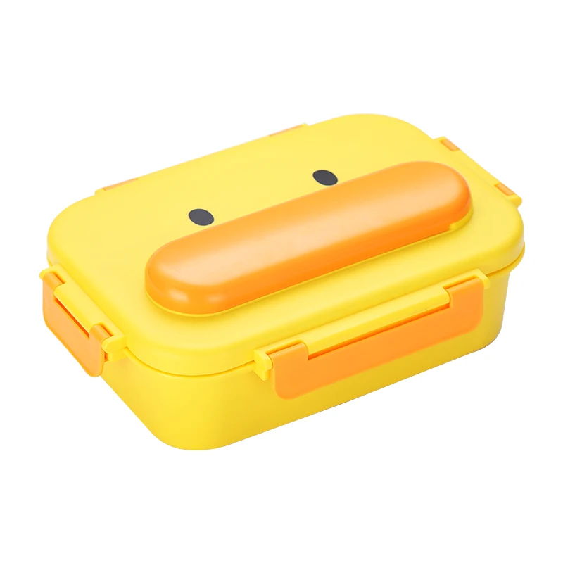 Stainless Steel  School Bento Keep Food Hot Yellow Duck Box Lunch