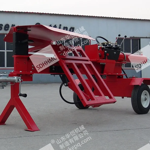 Factory Offer 50Ton Diesel Engine Powered Wood Log Splitter With Hydraulic Lift Arms