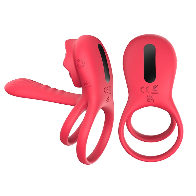 Clitoral Stimulator Sex Toy Vibrating Ring Silicone Stretchy Cock  Testicle Ring With 10 Vibration Modes for Men