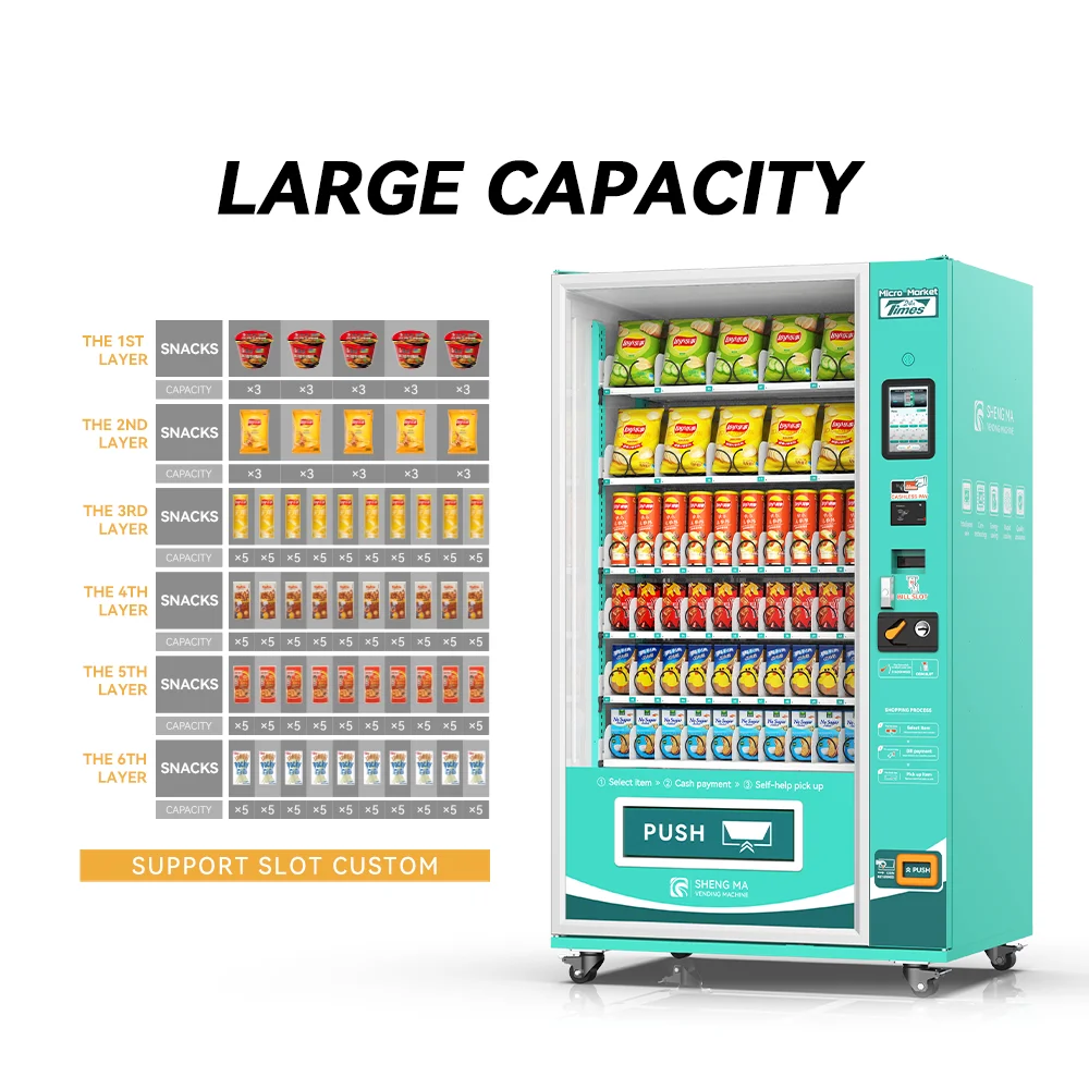 24 Hours Self-service Multiple Payment Systems automatic vending machine bread large vending machine