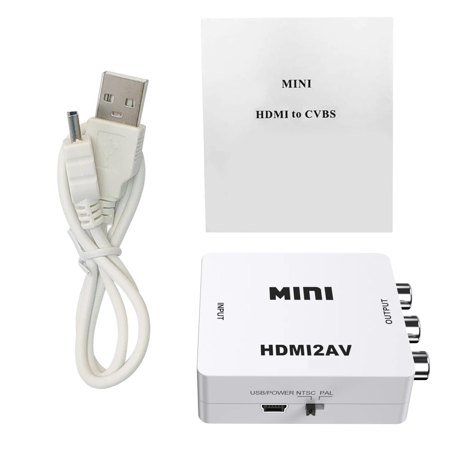 Excellent Quality composite cvbs hdmi2av 1080p hdmi to av converter 3 rca to hdmi video audio adapter for tv ps4