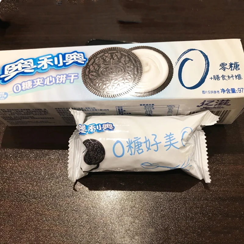 New product Oreo 0 sugar sugar-free sandwich biscuits children biscuits snacks 95g rose flavor
