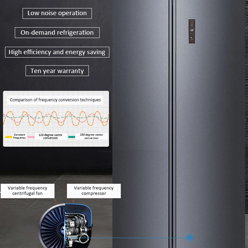 551L inverter double door refrigerator air-cooled frost-free household first-class energy-efficient refrigerator