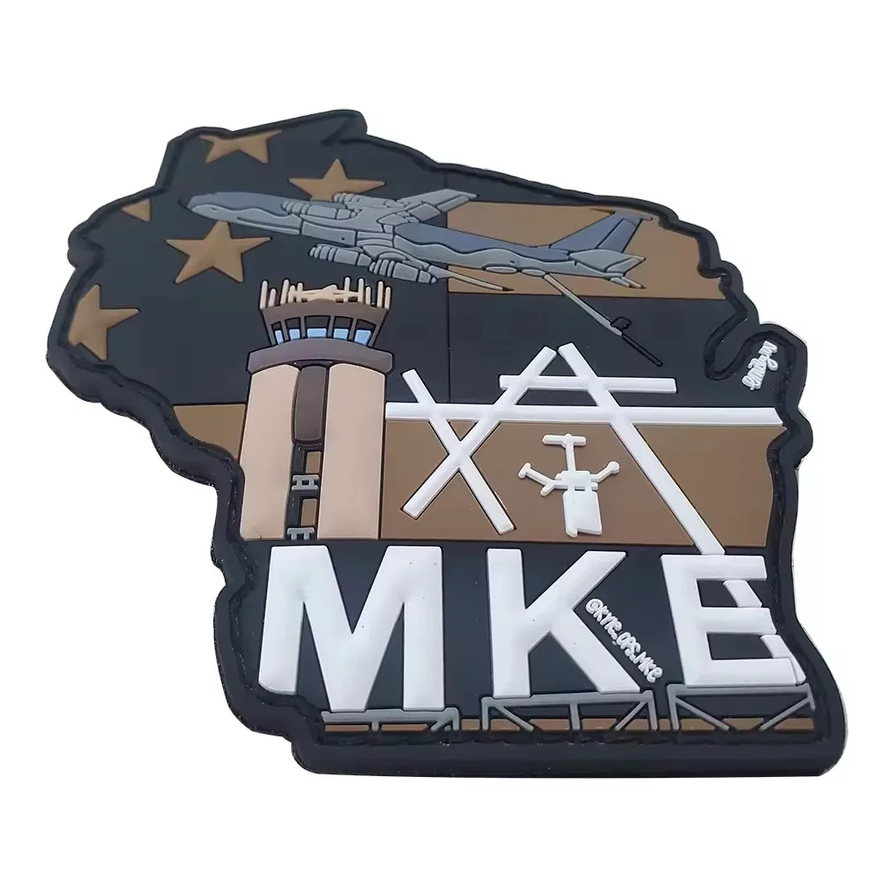 3D Brand logo name rubber applique custom embossed pvc patch