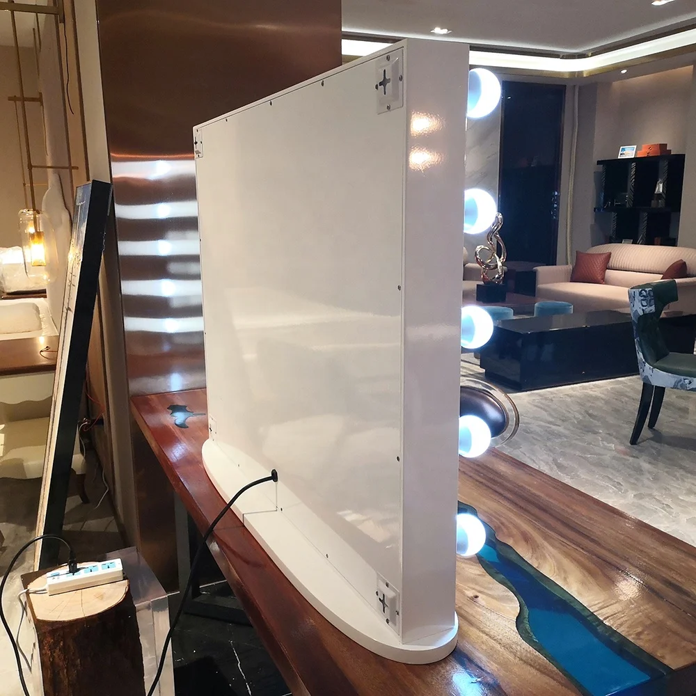 В наличии! Docarelife роскошное деревянное бескаркасное косметическое зеркало для макияжа голливудское зеркало с светильник светодио дный лампочки