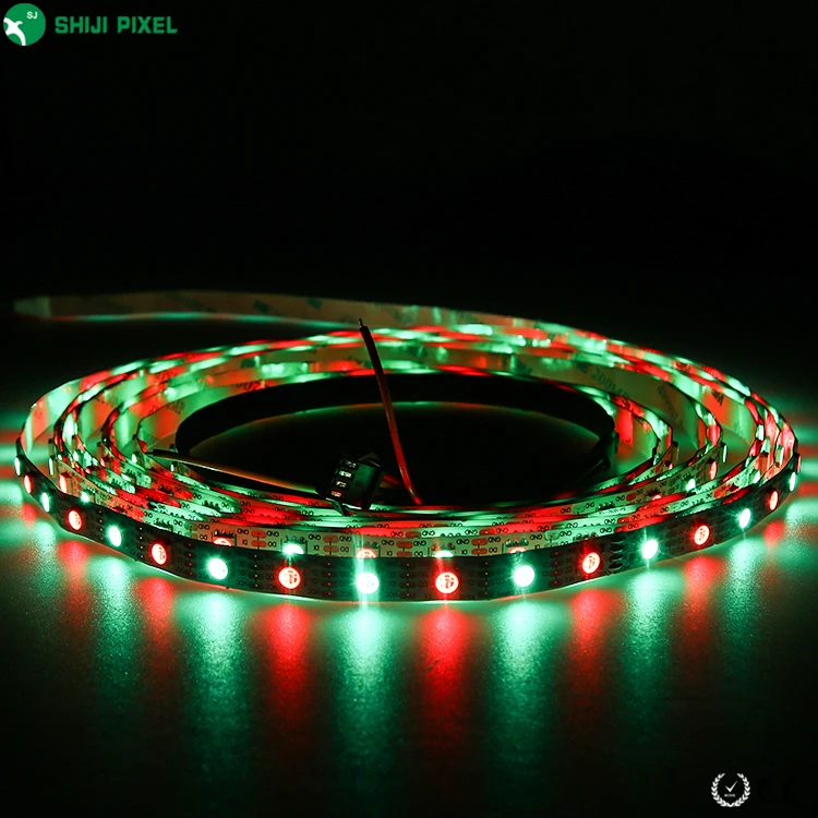 SHIJI High Speed HD107S 5V LED Smart Pixels 60leds SMD5050 RGB Flexible Individually Addressable Strip Light