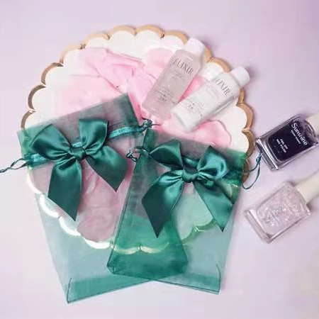 Custom printing logo organza gift bags drawstring pouch