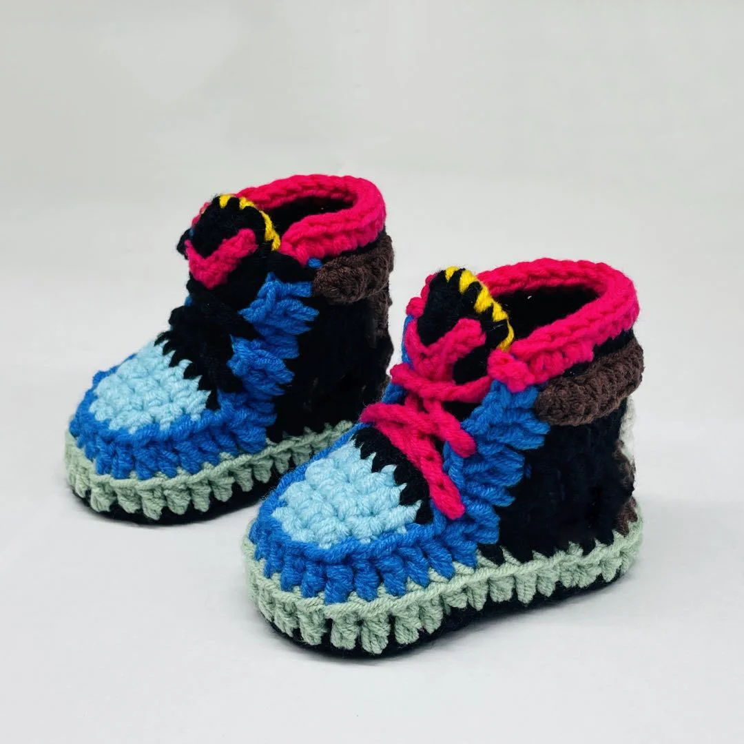 Newborn Baby Girls Boys Casual Shoes Handmade Crochet Sneaker Booties Crochet Baby Socks 0-3 Months