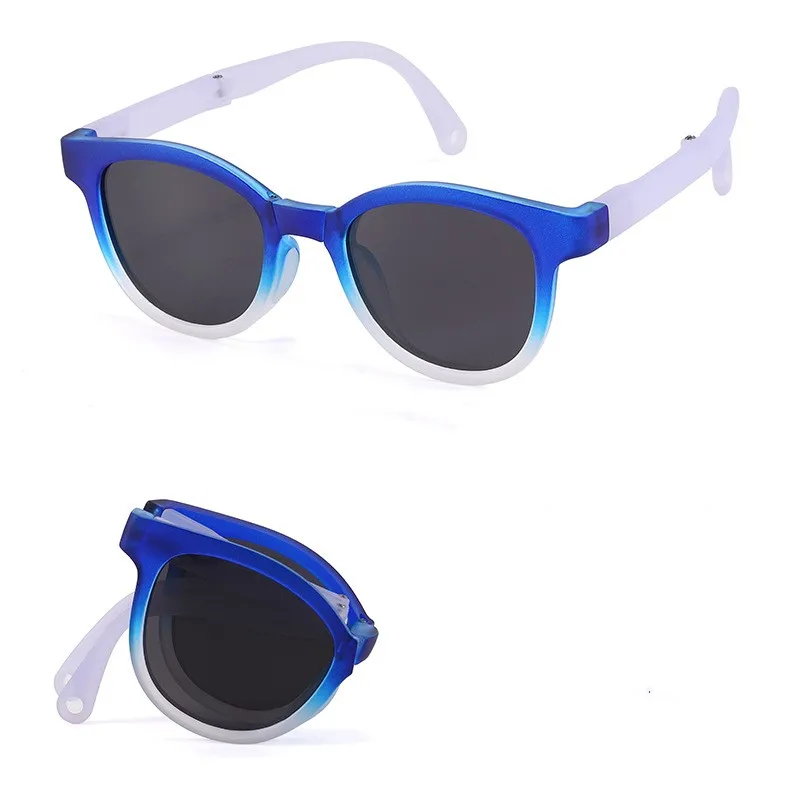 2024 New Design Portable Flexible TR90 Polarized Kids Foldable Sunglasses