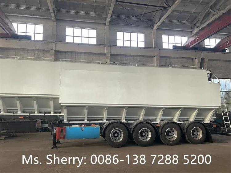 60M3 Farm Poultry Bulk Feed Trailer 4 Axle Electric Discharge Bulk Feed Tank Trailer