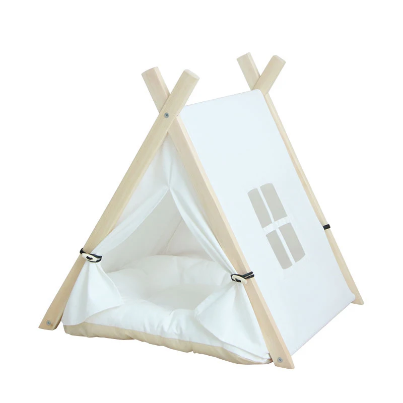 Wholesale Pet Teepee Dog Canvas Cat Bed Portable Dog Teepee Tents Washable Pet Houses