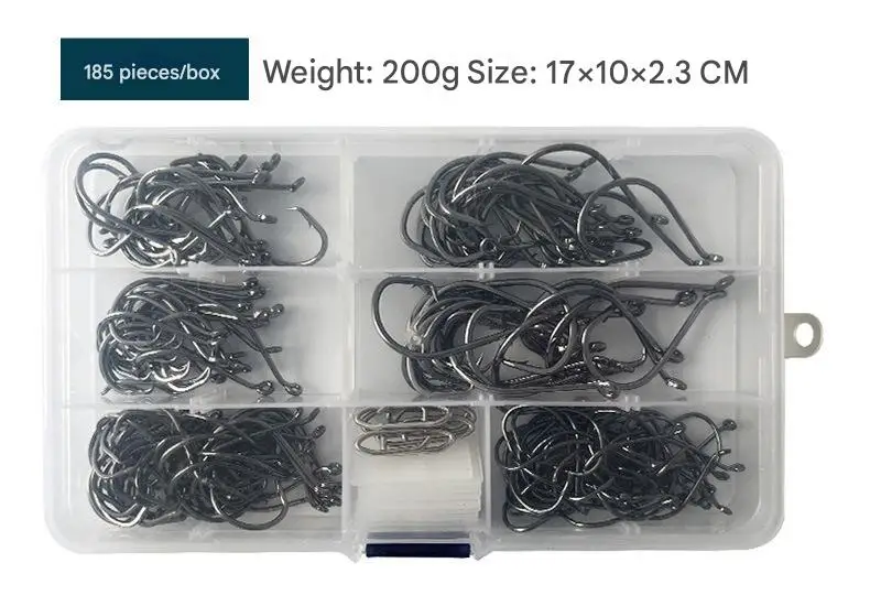 180 pcs box Saltwater Fishing Circle Jig Hook Steel Carp Fishing Jig Hooks Fishhooks 1/0 2/0 5/0 Pesca Fishing Tackle Tool Hooks