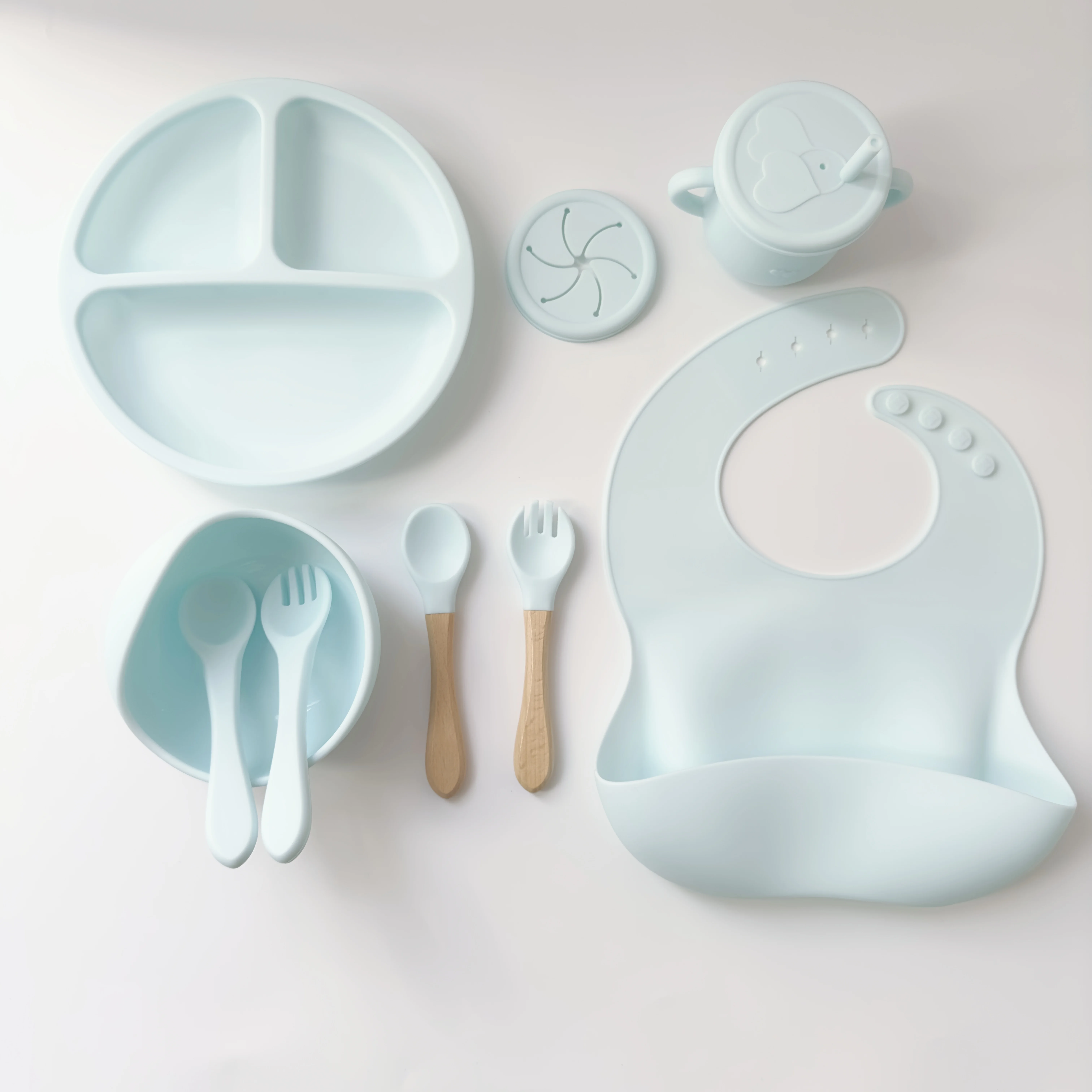 Non-toxic Bpa-free Free Customizable Wholesale Safe Bpa Free Kids Baby Bowl Plate Silicone Bowl Plate Silicone Baby Feeding Set