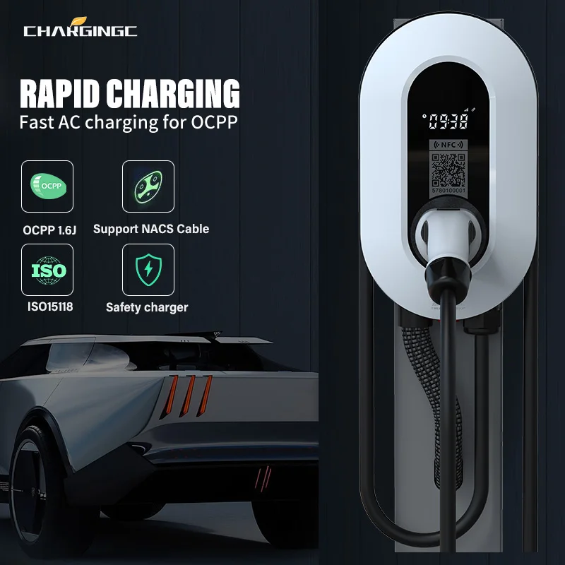 EU UK Standard Ac Charging Station7kw Fast Vehicle Wall Mount Wallbox Ev Charger