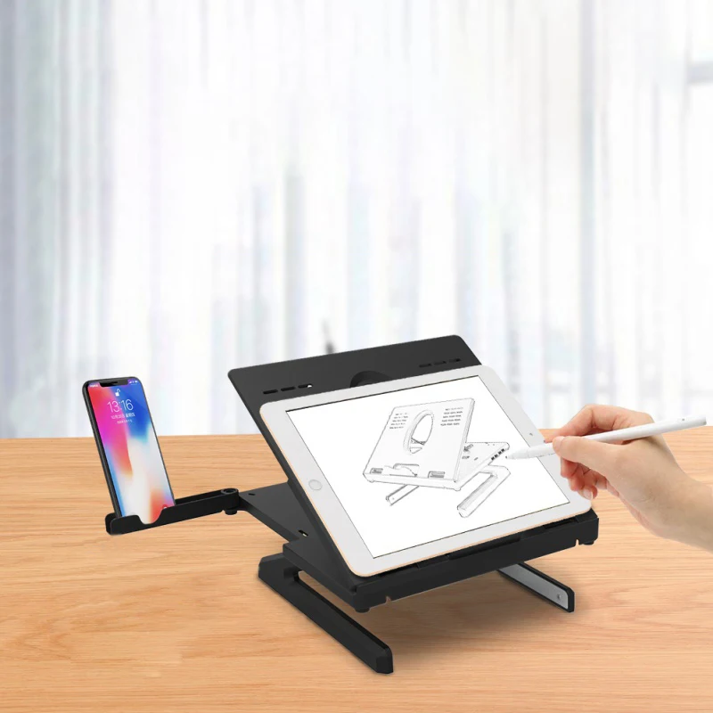 Portable Plastic USB Dock 8 Gears Height Adjustable Notebook Tablet Holder Ergonomic Foldable Laptop Stand