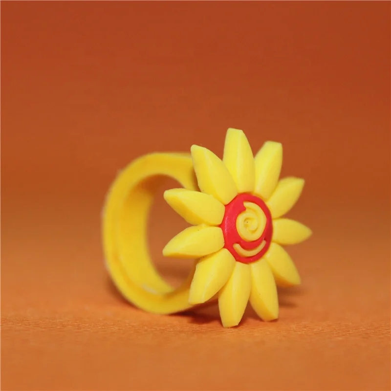 
Factory custom baby playing children kids boys girls beautiful flower cartoon soft rubber ring 