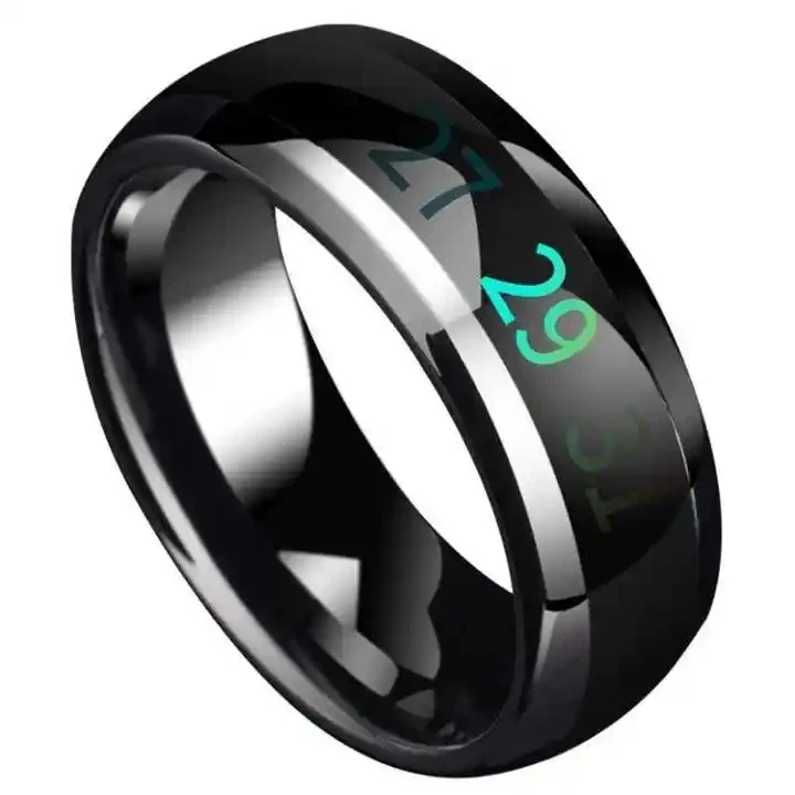Stainless steel Smart Ring Temperature Ring Temperature Intelligent Temperature Sensing Titanium Steel Couples Ring