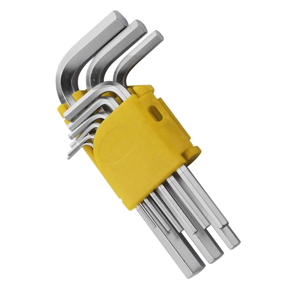 9PC Normal Long Arm Extra Hex Key Set Metric &