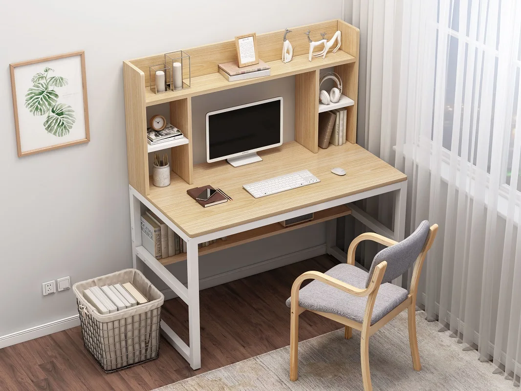 Eco-friendly adult modern office home simple study office writing desk with book shelf