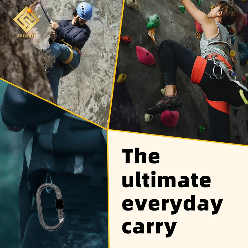 Jensan Custom Logo High Quality 25KN Oval Steel Carabiner Climbing Hook for Fall Protection Connection Ring Jinsong Carabiner