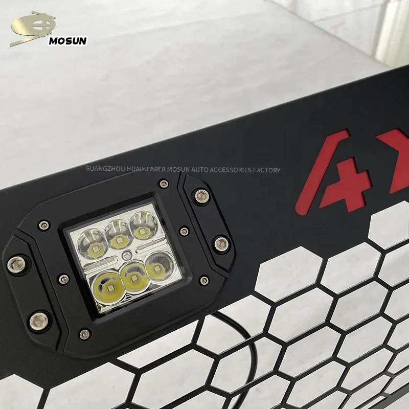 ABS Auto 4x4 Stainless Steel Bull Bar Mud Flap Front Grille Bumper Guard With Led Light For Toyota Hilux Vigo 2011-2015