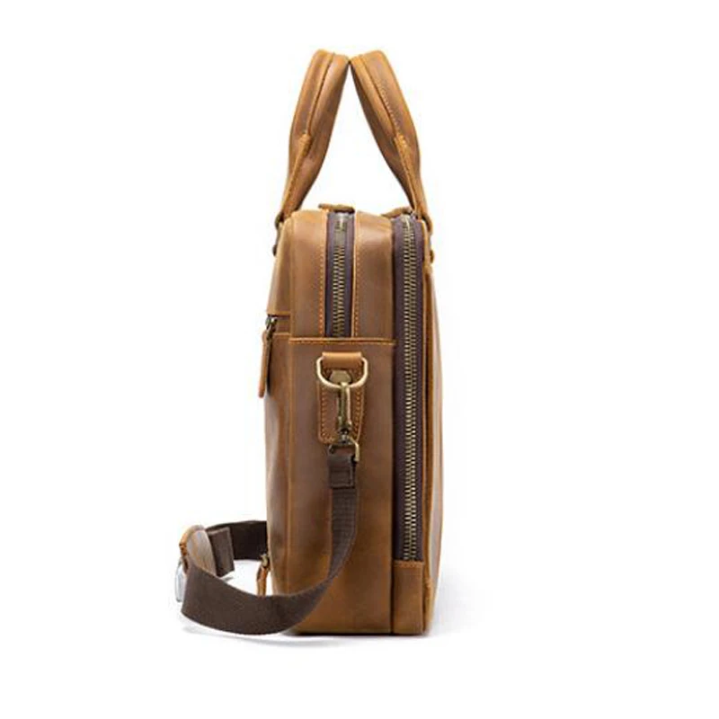 Factory Crazy horse leather briefcase bag Men Genuine Handbags Man Laptop Bags For Leather Bag Briefcases for men