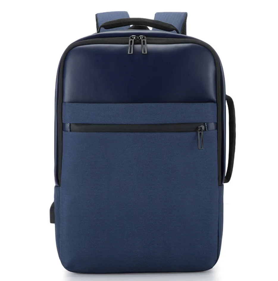 wholesale teavel laptop backpack bag men, hiking USB charger leather backpack with luggage belt