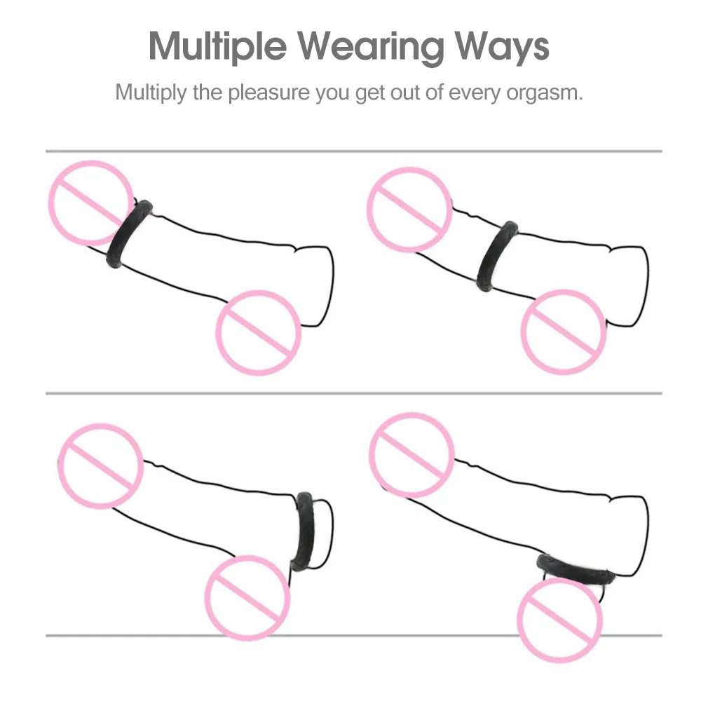 Pack of 4 Soft Penis Dildo Ring Cock Sex Toys Men Delay Prolong Ejaculation Penis Rings Adult Sex Product for Male Cock Rings