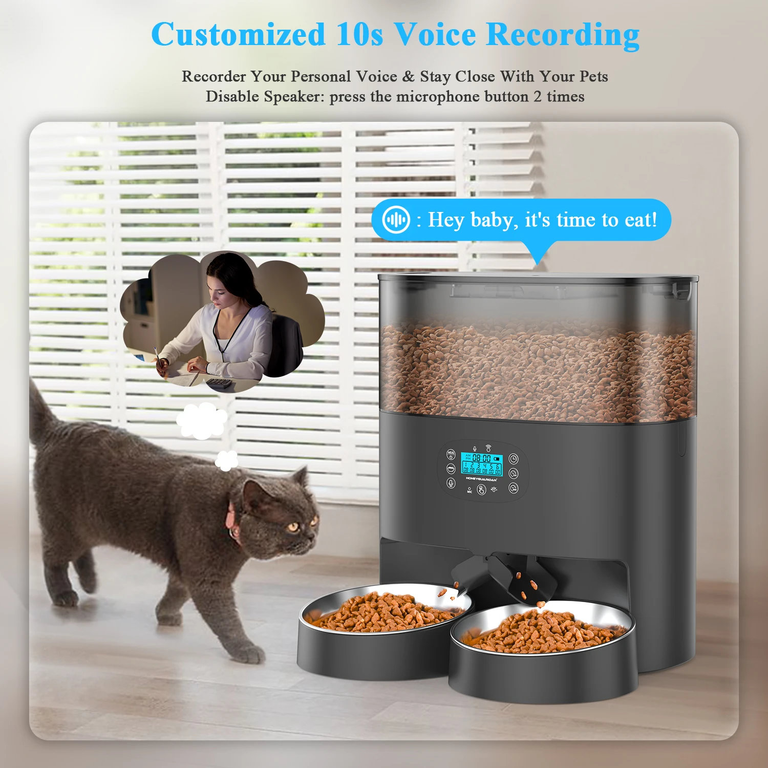 Pet Supplies Automatic Pet Feeder Wifi Microchip Two Modes Control Smart Automatic Cat Feeder OEM/ODM Manufacturer Custom Logo