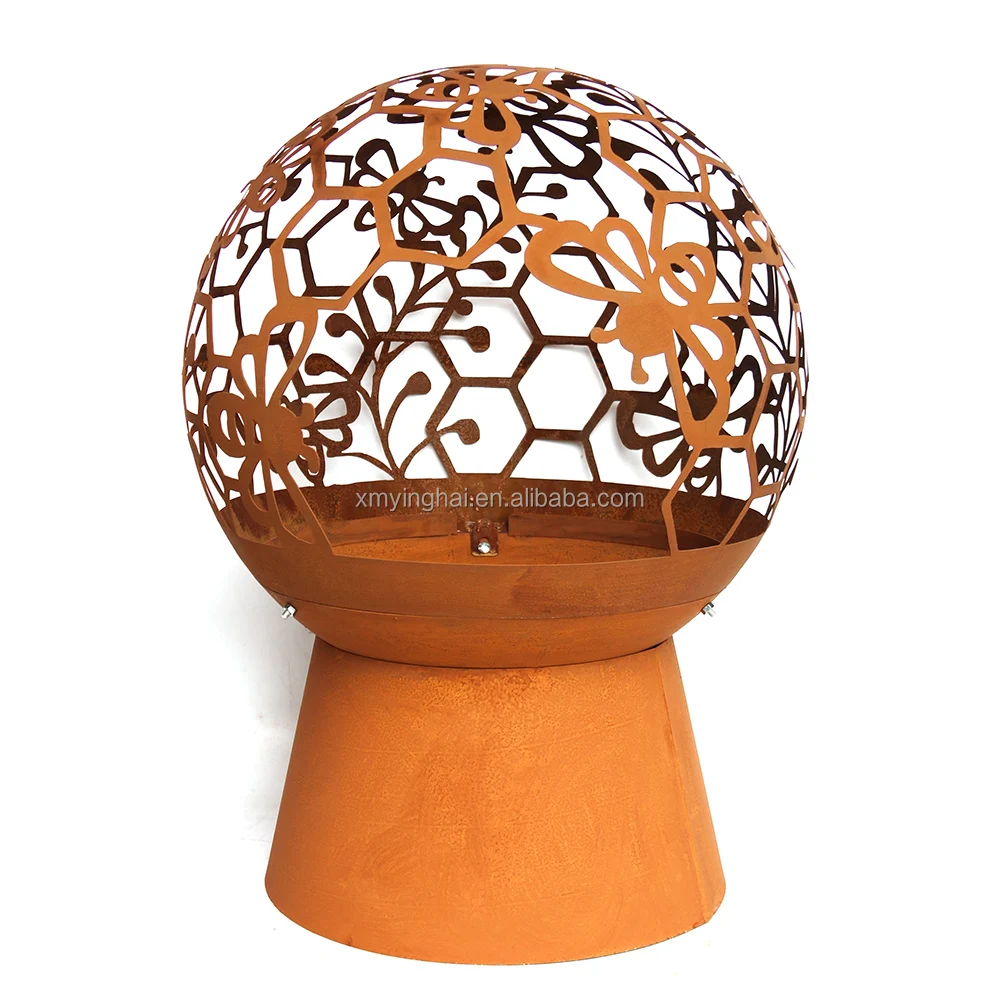 China Manufacturer Hight Quality Hollow Metal Ball Mild Steel Fire Pit Sphere for Household BBQ Garden