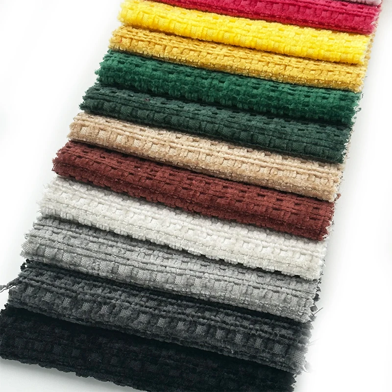 Wejoy colorful 260gsm single side checkered ripstop pattern chenille for furniture sofa cover