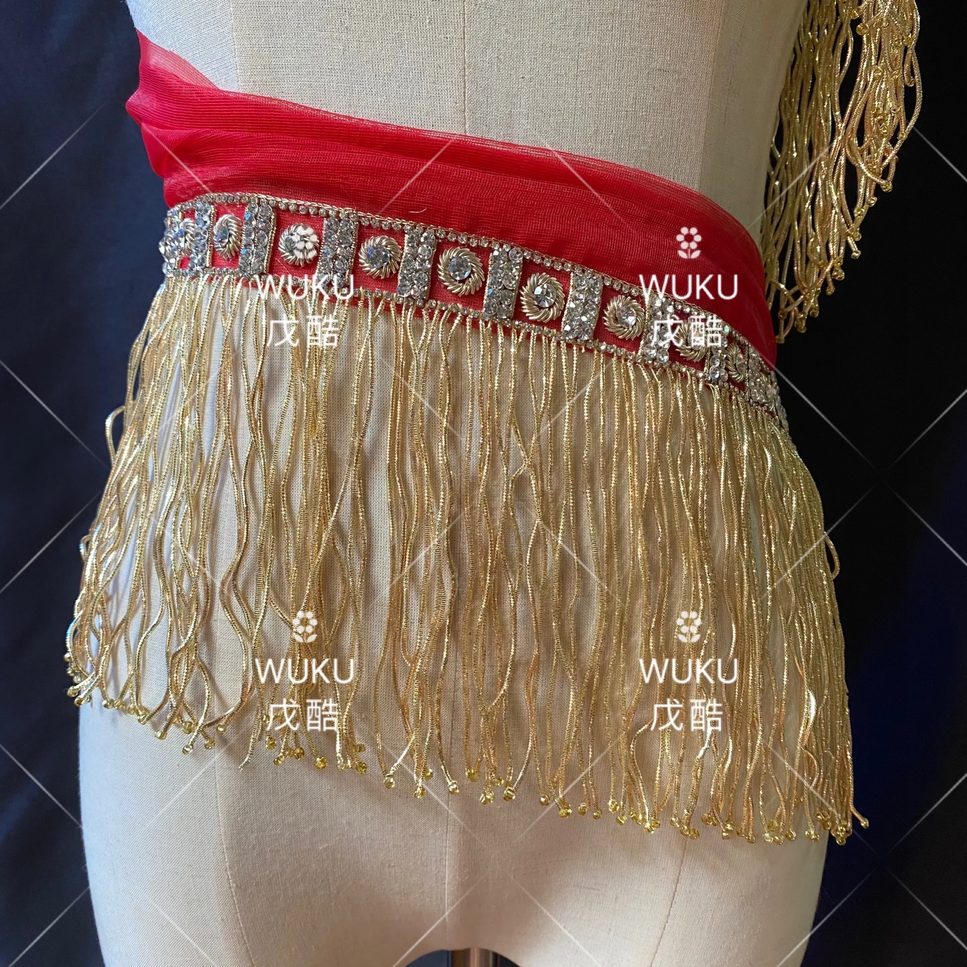 indian thread handmake sew on mesh trim in gold