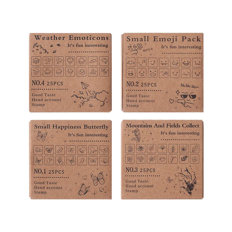 Wholesale creative retro Butterfly plant flowers weather rubber diary DIY decorative printing floral wooden stamp seal set