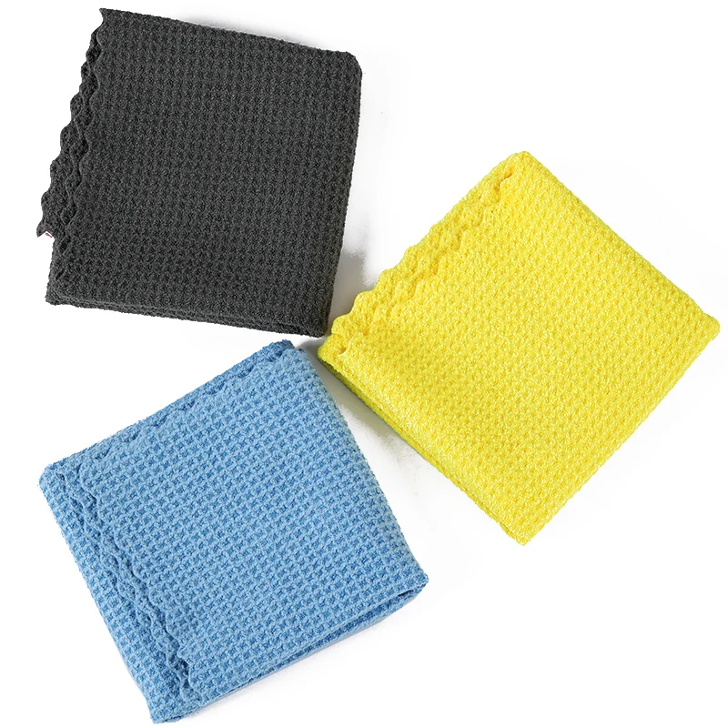 wholesale Korean Microfiber Cleaning Cloth Waffle Weave Detailing Car Care Product Washing and Cleaning Towels for Car