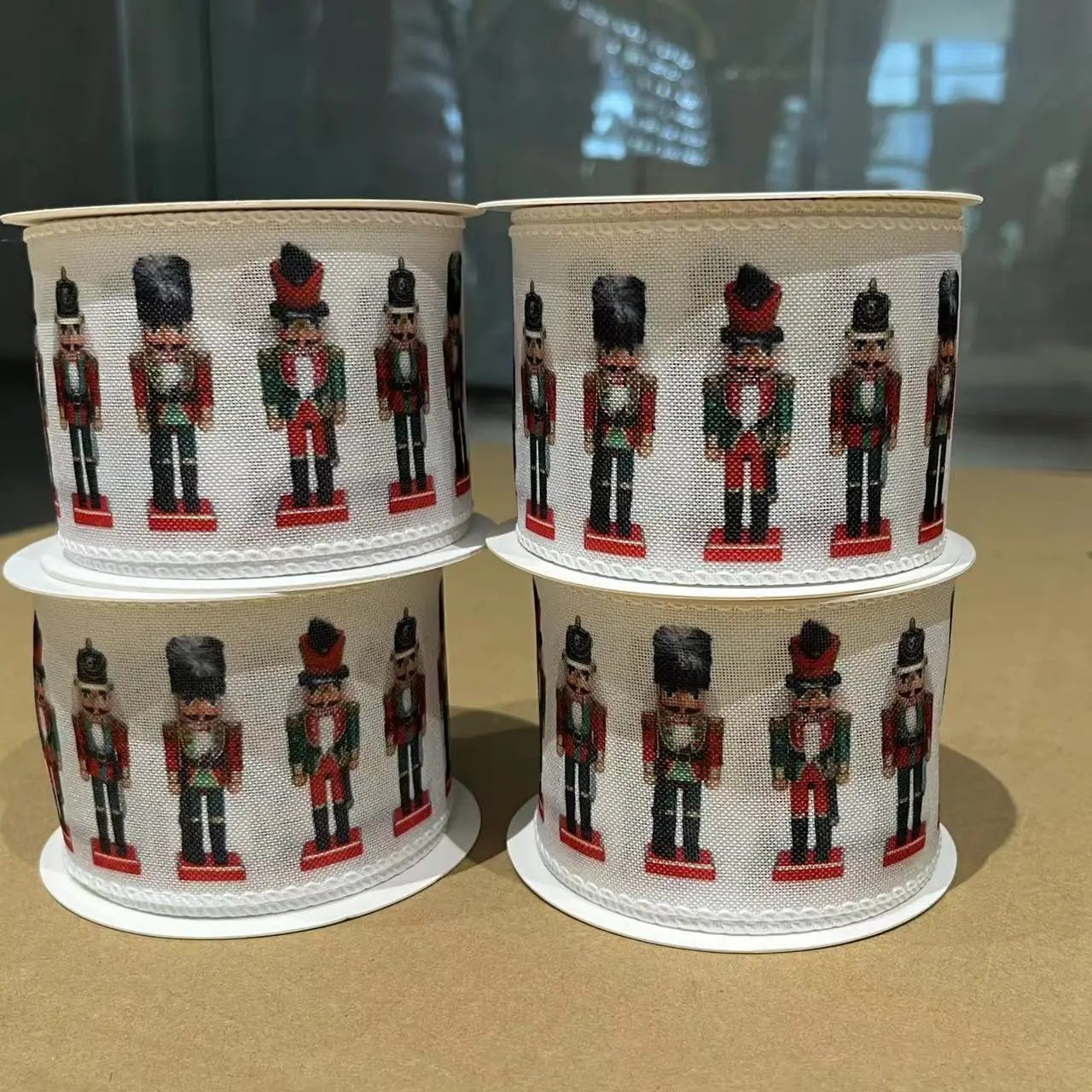 Лента с принтом проводным краем диагональю 2 5 дюйма коричневая и белая лента для украшения фермы венок рукоделия 10 ярдов