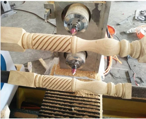  Chinese Automatic CNC wood carve lathe working turning for railing