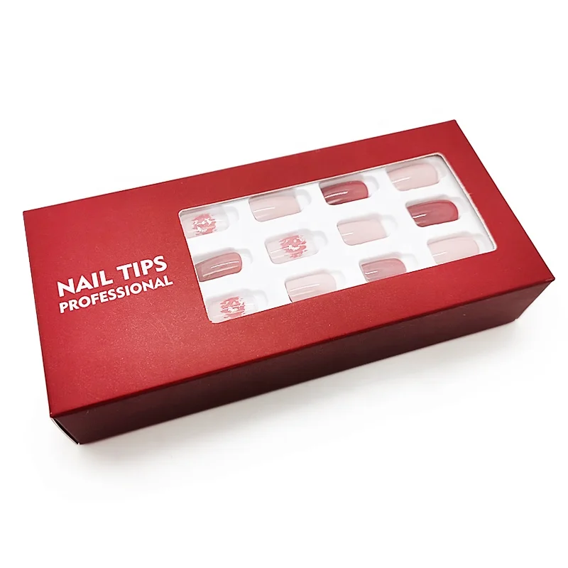 Custom empty press on false nail box package nail tip packaging box