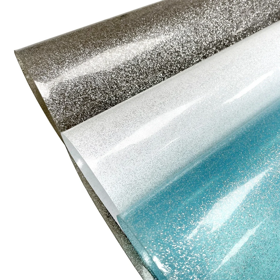 Colorful  sliver glitter TPU  Artificial Leather, Thickness 0.8mm, TPU For Shoes And Bags