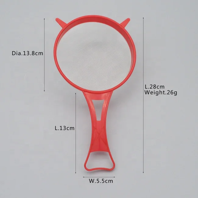 Set of 4 Nylon Mesh Oil Spoon Filter Skimmer Sieve Colander Strainer with Plastic Handle