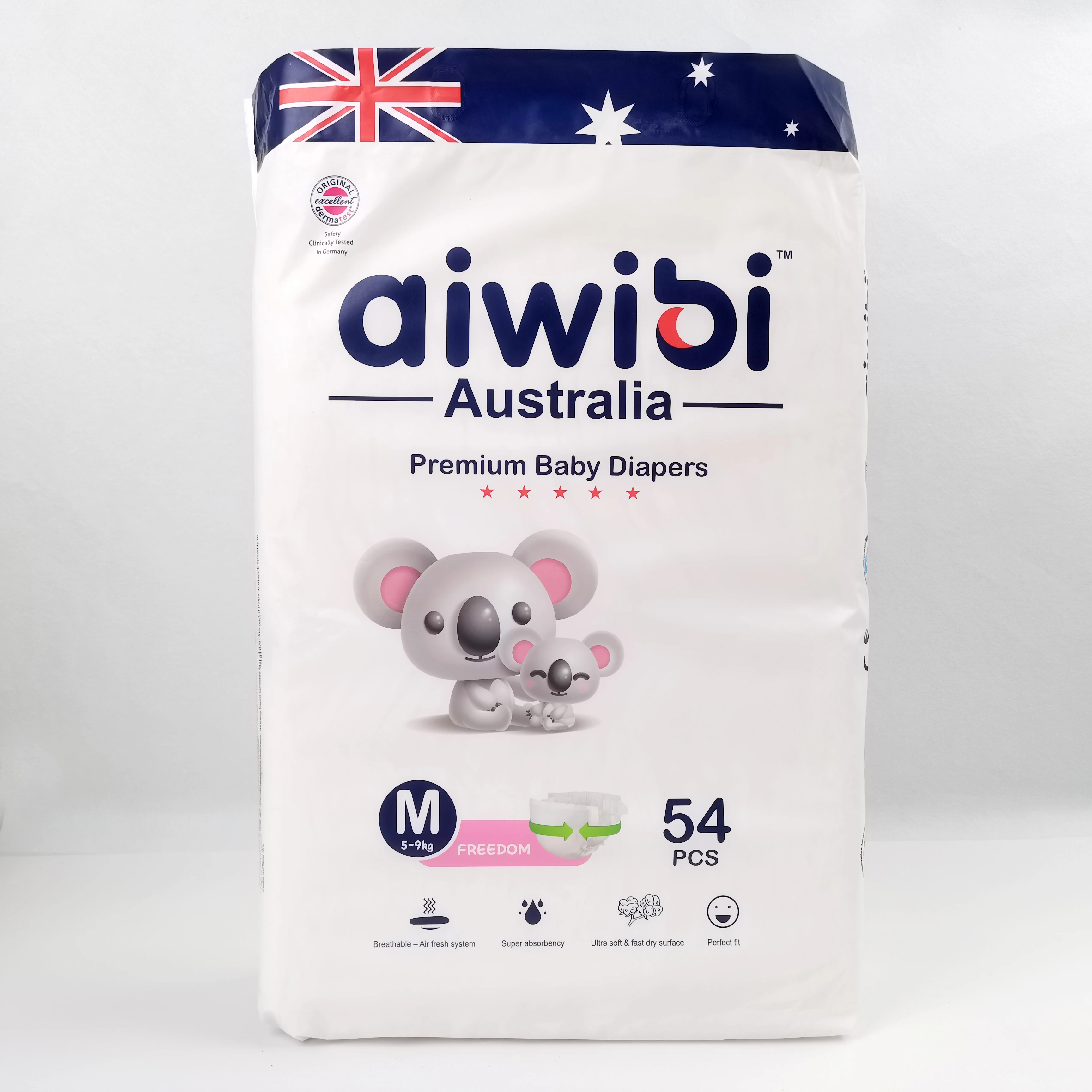 Aiwibi disposable baby diapers a grade good pampering baby nappies soft cotton diapers manufacturer in China low MOQ