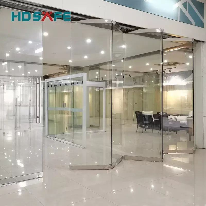 SA8900M-C Безрамная стеклянная дверь HDSAFE складная раздвижная алюминиевая высокого качества с завода