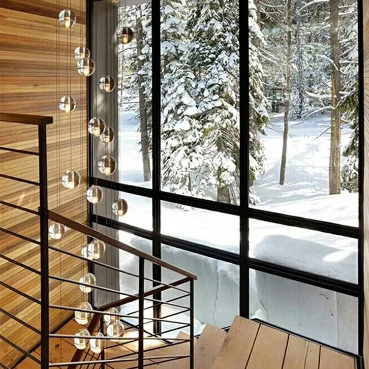 Bubble Solid Balls Light Luxury Hotel Lobby Hall Banquet Crystal Modern Staircase Custom Led
