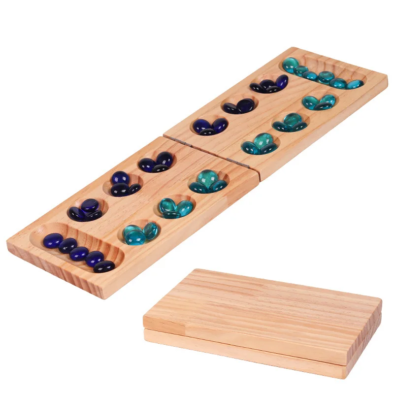 Portable Foldable Classic Mancala  Fun Board Game for Friends and Family - Timeless Strategy Game
