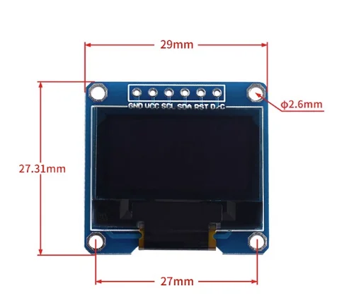 0.96 Inch OLED Display Module 0.91 1.3 1.54  1.28 Inch 12864 LCD Screen 4/6/7 Pin IIC/SPI Micro Electronic Component