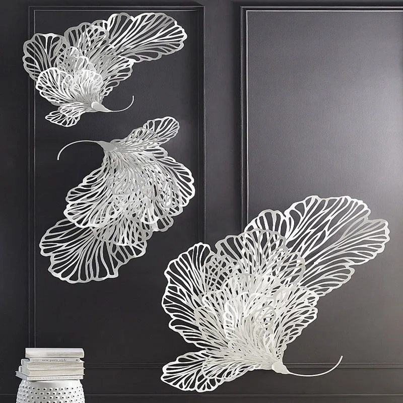 69xx100cm wholesale dropshipping products butterfly design wall hanging decoration metal flower art iron home decor  living room